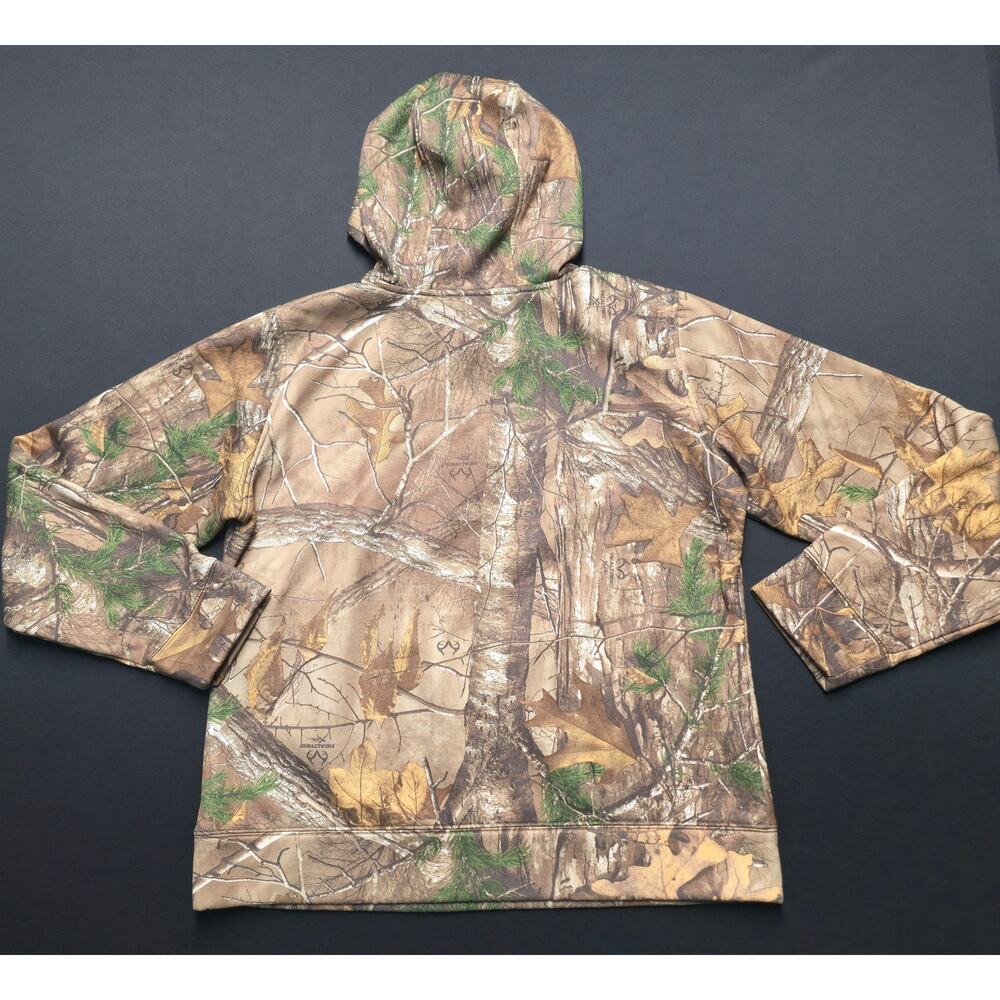 Under Armour Women's Realtree Camo Hoodie Pink Logo Fleece Lined XL Sweatshirt - Picture 3 of 11